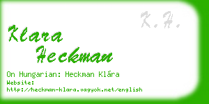 klara heckman business card